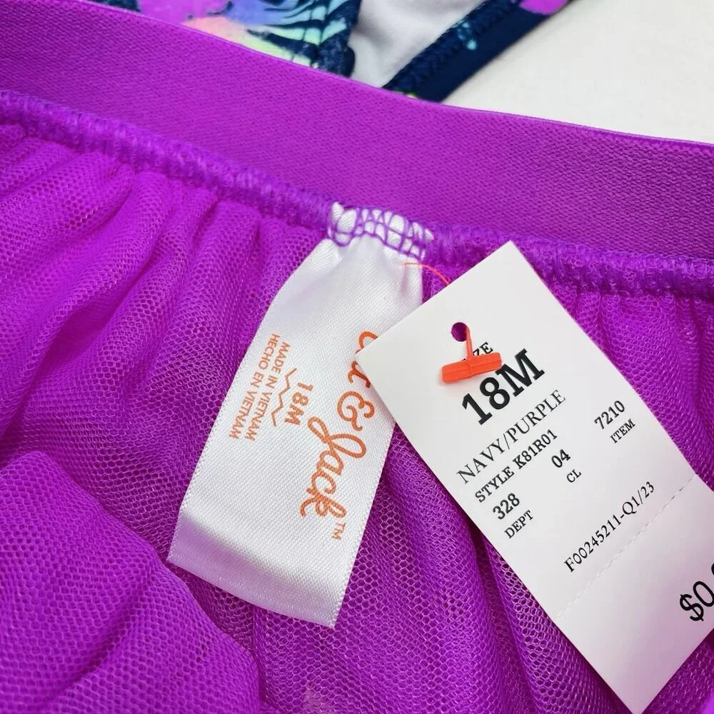 Cat‎ & Jack Baby Girls 18 Months Lot of 2 Bikini & One Piece Swimsuits 1449